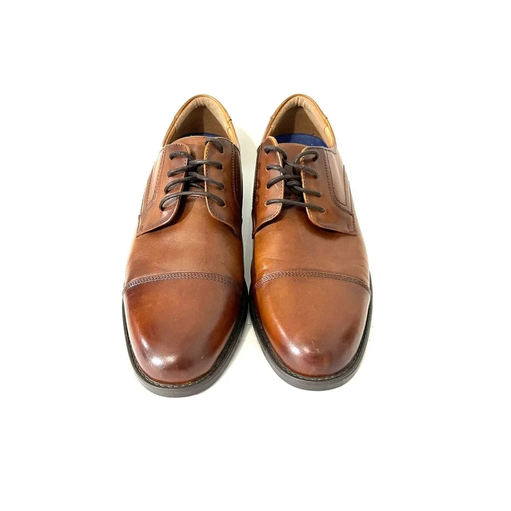 Florsheim Leather Midtown Cap Toe Oxford Men's Brown/Cognac Sz 10D Classic
